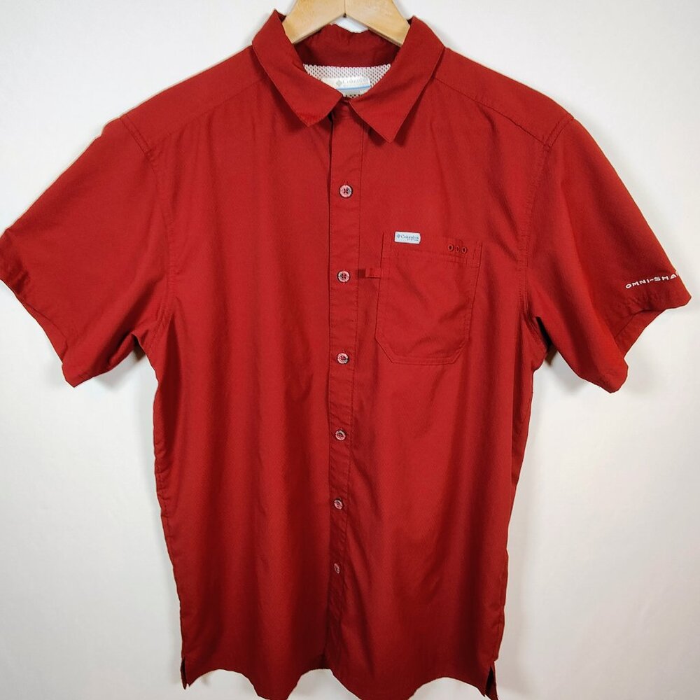 Columbia Omni-Shade PFG‎ Men's Medium Button-Down Short Sleeve Shirt